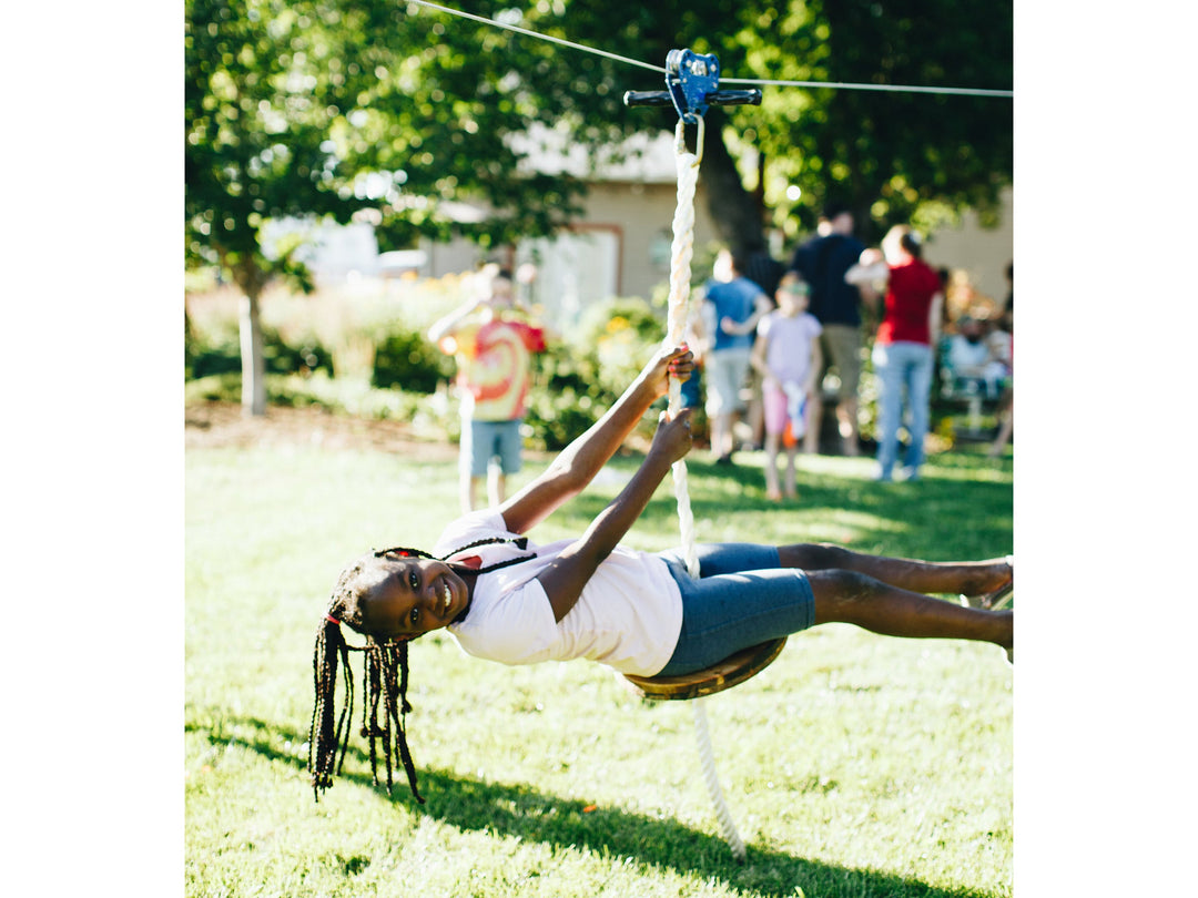 Zip Line Seat - Round Wooden Drifter – BackyardZiplines.com